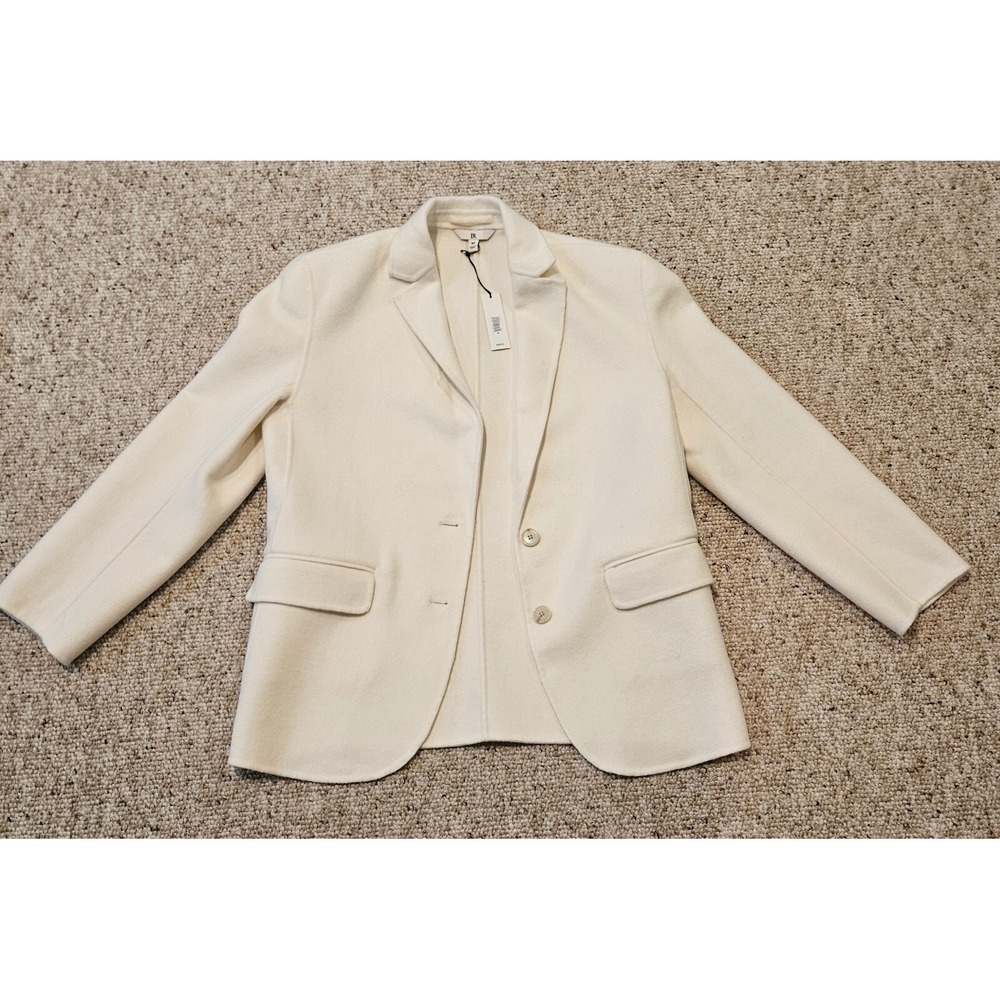 NWT BANANNA REPUBLIC Nelli Oversized Double-Faced Transitional Blazer White XS‎